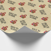 Schulhaus zurück zum Schulkinderlehrer Geschenkpapier (Ecke)