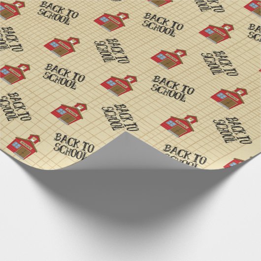 Schulhaus zurück zum Schulkinderlehrer Geschenkpapier (Ecke)