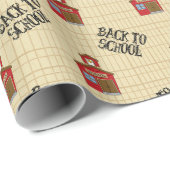 Schulhaus zurück zum Schulkinderlehrer Geschenkpapier (Rolleneckpunkt)