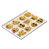 Schulheft mit lustigen Emoji-Designs Notizblock (Linke Seite)