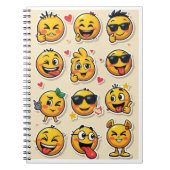 Schulheft mit lustigen Emoji-Designs Notizblock (Vorderseite)
