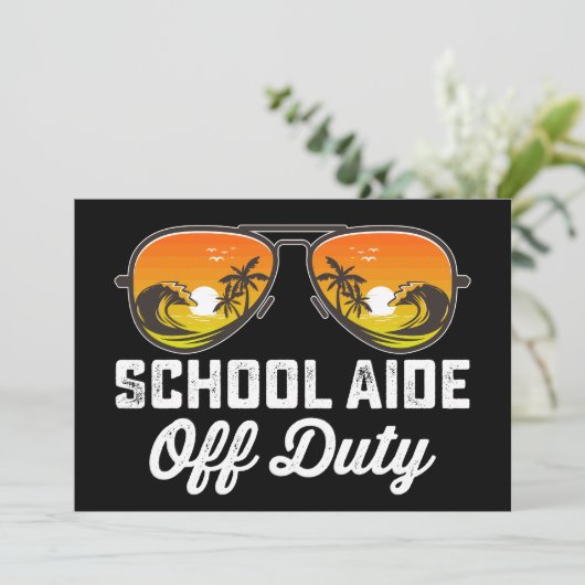 Schulhilfe für Sonnenbrille letzten Schultag Einladung (Stehend Vorderseite)