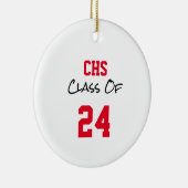 SCHULINITIALEN Senior Class JAHR FOTO Keramik Ornament (Rechts)