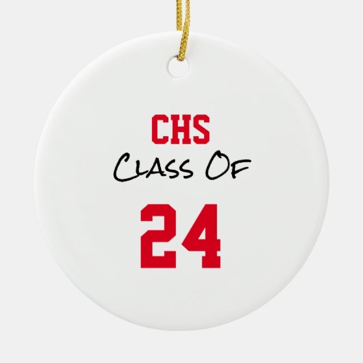 SCHULINITIALEN Senior Class JAHR FOTO Keramik Ornament (Vorne)