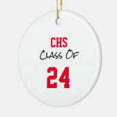 SCHULINITIALEN Senior Class JAHR FOTO Keramik Ornament (Links)