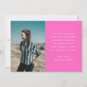 schulische Foto mit schlichter rosa Note Ankündigung (Rückseite)