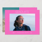 schulische Foto mit schlichter rosa Note Ankündigung (Vorne/Hinten)