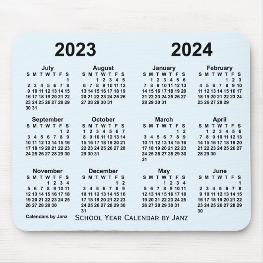 Schuljahr 2023-2024 von Janz Alice Blue Mousepad (Vorne)