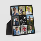 Schuljahr 8 Fotocollage Abschluss Schwarz Fotoplatte (Vorderseite)