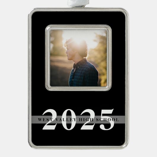 Schuljahr | ABSCHLUSS FOTO Rahmen-Ornament Silber (Vorderseite)