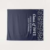 Schuljahr Foto Hintergrund Navy Blue Silver Wandteppich (Vorderseite (Horizontal))