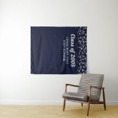 Schuljahr Navy Blue Silver Custom Background Wandteppich (Beispiel (Horizontal))