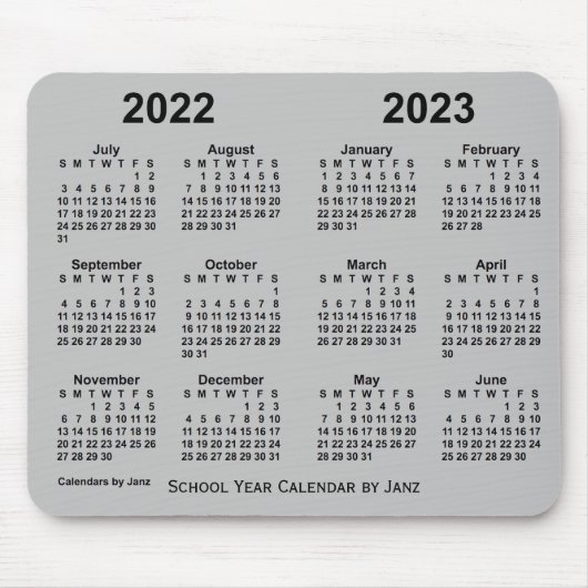 Schuljahreskalender 2022-2023 von Janz Silver Mousepad (Vorne)
