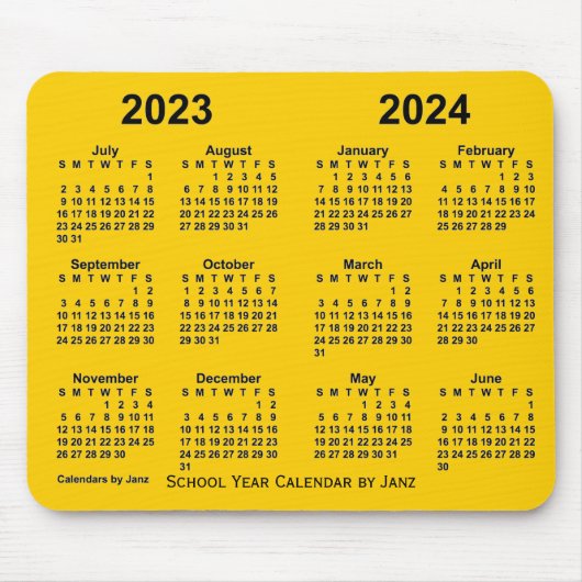 Schuljahreskalender 2023-2024 von Janz Gold Mousepad (Vorne)