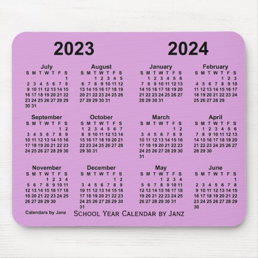 Schuljahreskalender 2023-2024 von Janz Plum Mousepad (Vorne)