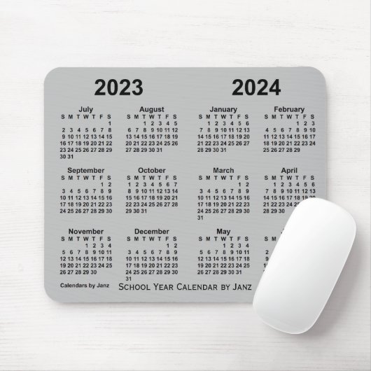 Schuljahreskalender 2023-2024 von Janz Silver Mousepad (Mit Mouse)