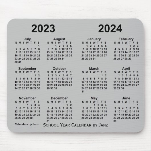 Schuljahreskalender 2023-2024 von Janz Silver Mousepad (Vorne)