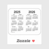 Schuljahreskalender 2025-2026 von Janz Transparent Aufkleber (Blatt)