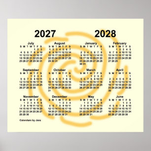 Schuljahreskalender 2027-2028 Sonnige Tage von Jan Poster
