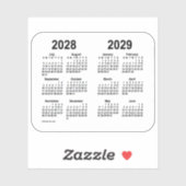 Schuljahreskalender 2028-2029 von Janz Transparent Aufkleber (Blatt)