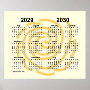Schuljahreskalender 2029-2030 Sonnige Tage von Jan Poster