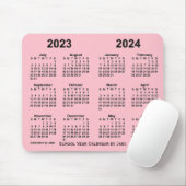 Schuljahrskalender 2023-2024 von Janz Pink Mousepad (Mit Mouse)