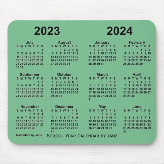 Schuljahrskalender 2023-2024 von Janz Sea Green Mousepad (Vorne)