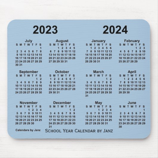 Schuljahrskalender 2023-2024 von Janz Steel Blue Mousepad (Vorne)
