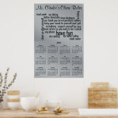 Schulkalender 2013-2014 Regeln für Schulklassen Poster (Küche)