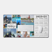 Schulkalender 2023-24 14 Fotos Monogramm Name Schreibtischunterlage (Tastatur & Maus)