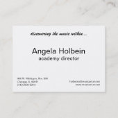 Schulkarte Visitenkarte (Rückseite)