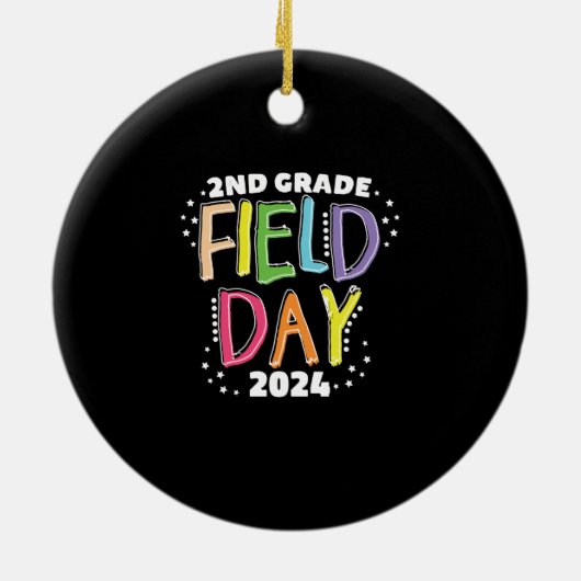 Schulkids-Lehrer am 2. Grade Field Day 2024 Keramik Ornament (Hinten)