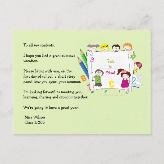 Schulkids Lehrer's Ice Breaker Postkarte (Vorderseite)