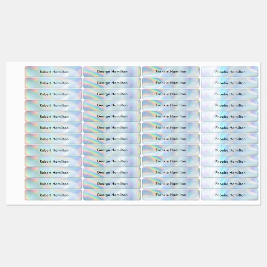 Schulkids Waterproof Holographic Name Etiketten (Blatt)