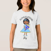 Schulkind - Mädchen mit Schultüte - blau 2 | Tri-Blend Shirt (Vorderseite)