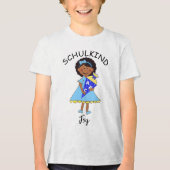 Schulkind - Mädchen mit Schultüte - blau 2 | Tri-Blend Shirt (Vorderseite)