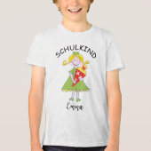 Schulkind - Mädchen mit Schultüte - grün 1 | Tri-Blend Shirt (Vorderseite)