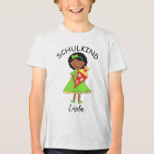 Schulkind - Mädchen mit Schultüte - grün 2 | Tri-Blend Shirt (Vorderseite)