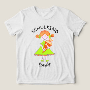 Schulkind - Mädchen mit Schultüte - grün 3   Tri-Blend Shirt
