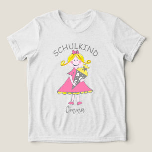 Schulkind - Mädchen mit Schultüte - rosa 1    Tri-Blend Shirt