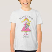 Schulkind - Mädchen mit Schultüte - rosa 1 | Tri-Blend Shirt (Vorderseite)