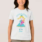 Schulkind - Mädchen mit Schultüte - türkis 1 | Tri-Blend Shirt (Vorderseite)