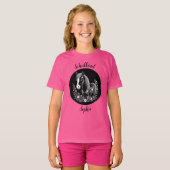 Schulkind - Pony mit Blumen - schwarz weiß | T-Shirt (Vorne ganz)