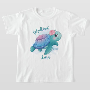 Schulkind - Schildkröte - Aquarell-Design    T-Shirt