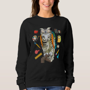 Schulkind Schüler Waldtier Weise Vogel Eule Sweatshirt