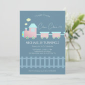 Schulkinder 2. Geburtstag Einladung (Stehend Vorderseite)