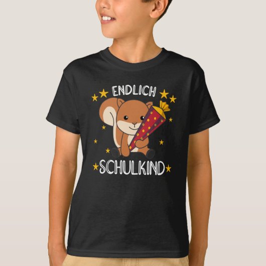 Schulkinder-Eichhörnchen-Schule T-Shirt (Vorderseite)