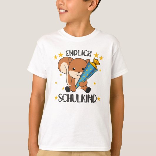 Schulkinder-Eichhörnchen-Schule T-Shirt (Vorderseite)
