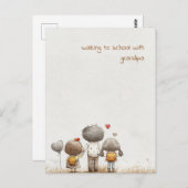 Schulkinder mit Großvater Postkarte (Vorne/Hinten)