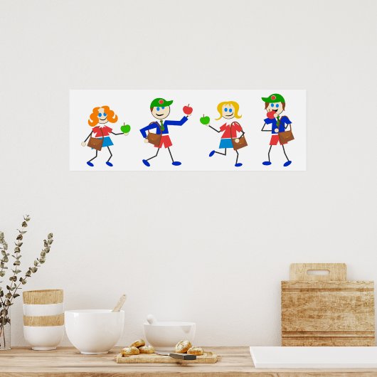 Schulkinder Poster (Küche)